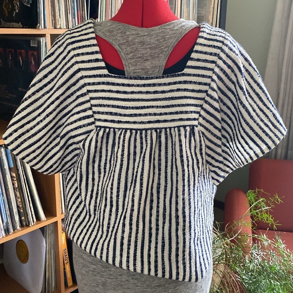 Madewell stripe top w/ curved hem - Picture 2 of 9